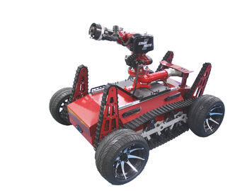 All Terrain Robotic Fire Fighting Equipment Remote Control Large Jet Flow