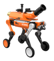 Assistance aux pompiers Robot à roues Chien robot d'extinction d'incendie à canon à eau