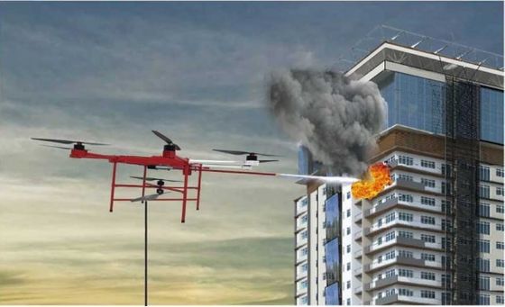 16m/S attachant l'UAV de lutte contre l'incendie de système d'alimentation